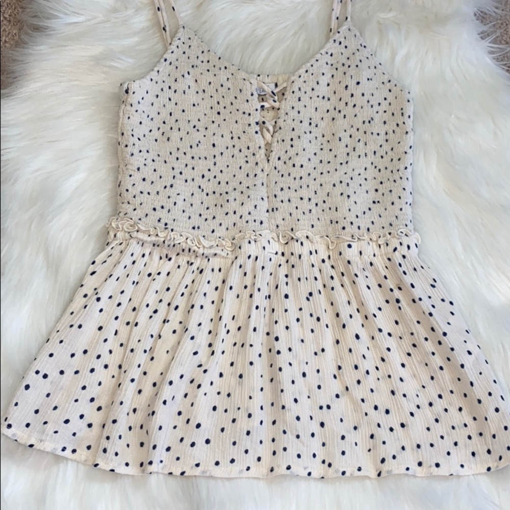 Peplum Polkadot Tank Top